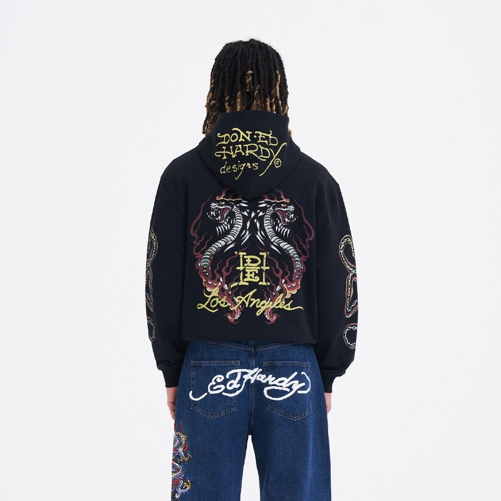 Double Venom Zip Thru Hoodie - Black