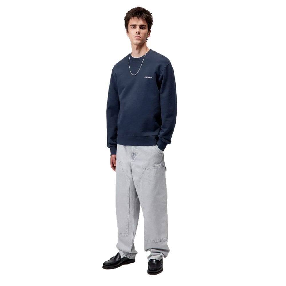 Script Embroidery Sweatshirt - Jupiter/Wht