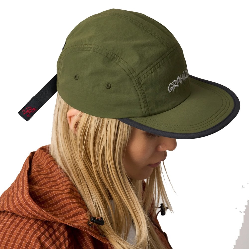 Nylon 5 Panel Cap - Olive/Black