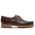 Authentic 3-Eye Lug Handsewn Boat Shoe - Brown