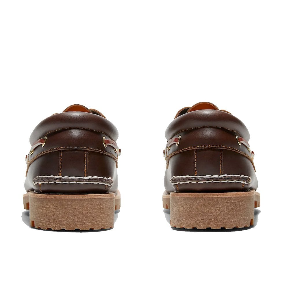 Authentic 3-Eye Lug Handsewn Boat Shoe - Brown