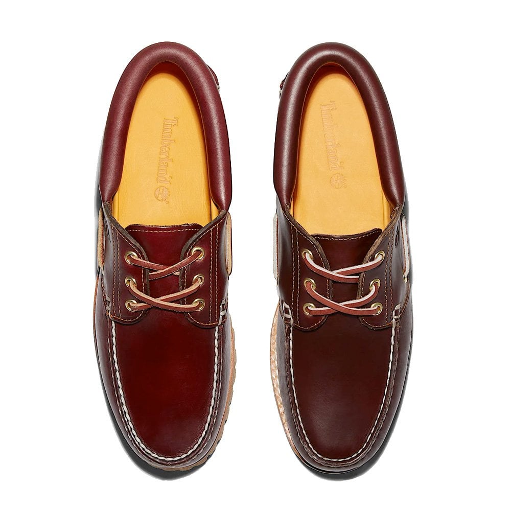 Authentic 3-Eye Lug Handsewn Boat Shoe - Burgundy