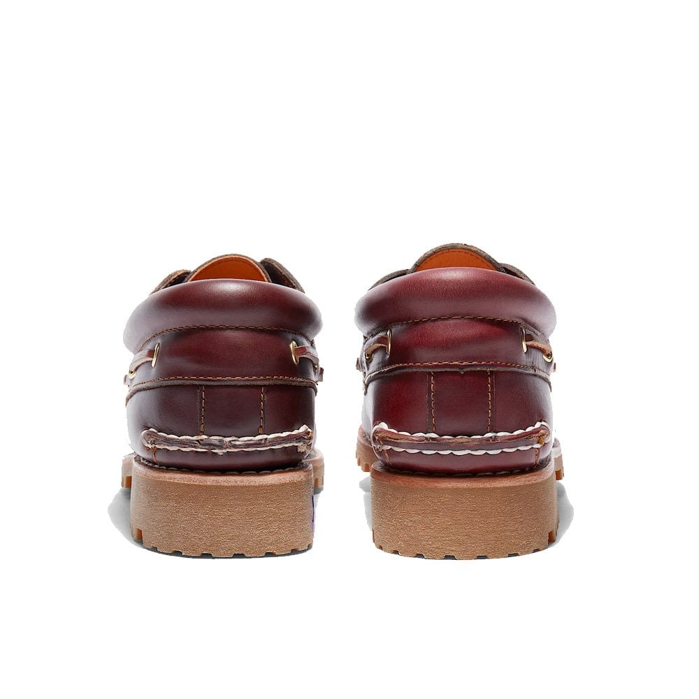 Authentic 3-Eye Lug Handsewn Boat Shoe - Burgundy