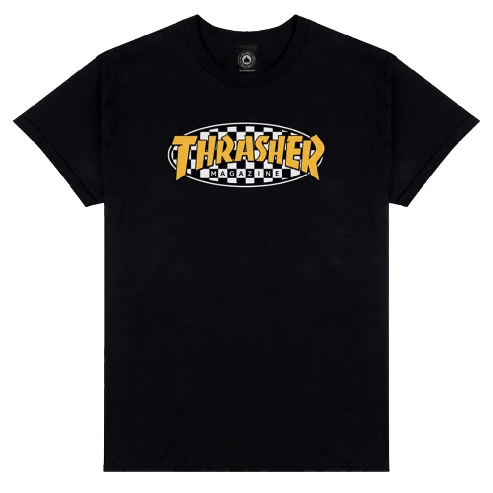 Checkered Oval T-Shirt - Black