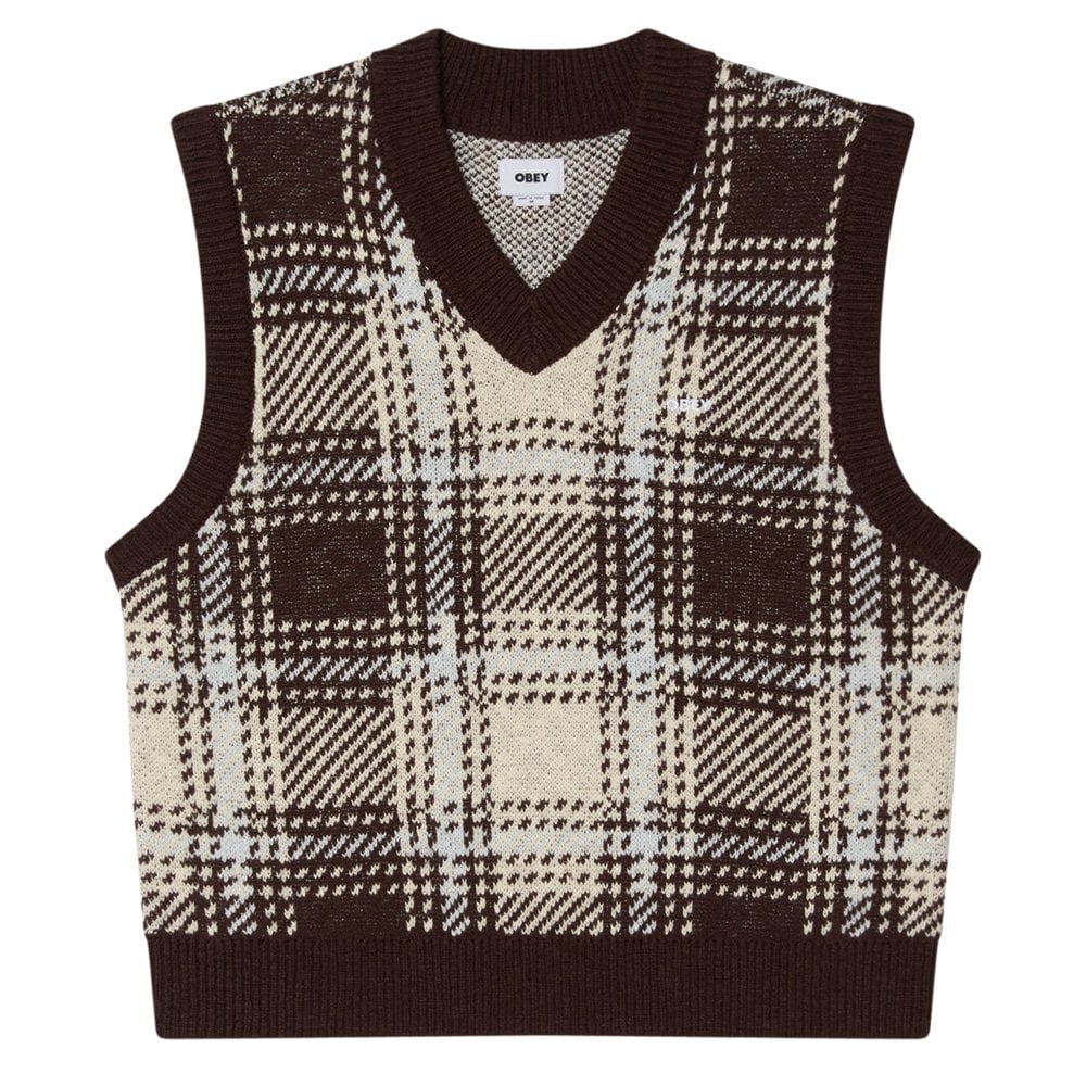 Avon Plaid Vest - Vanilla