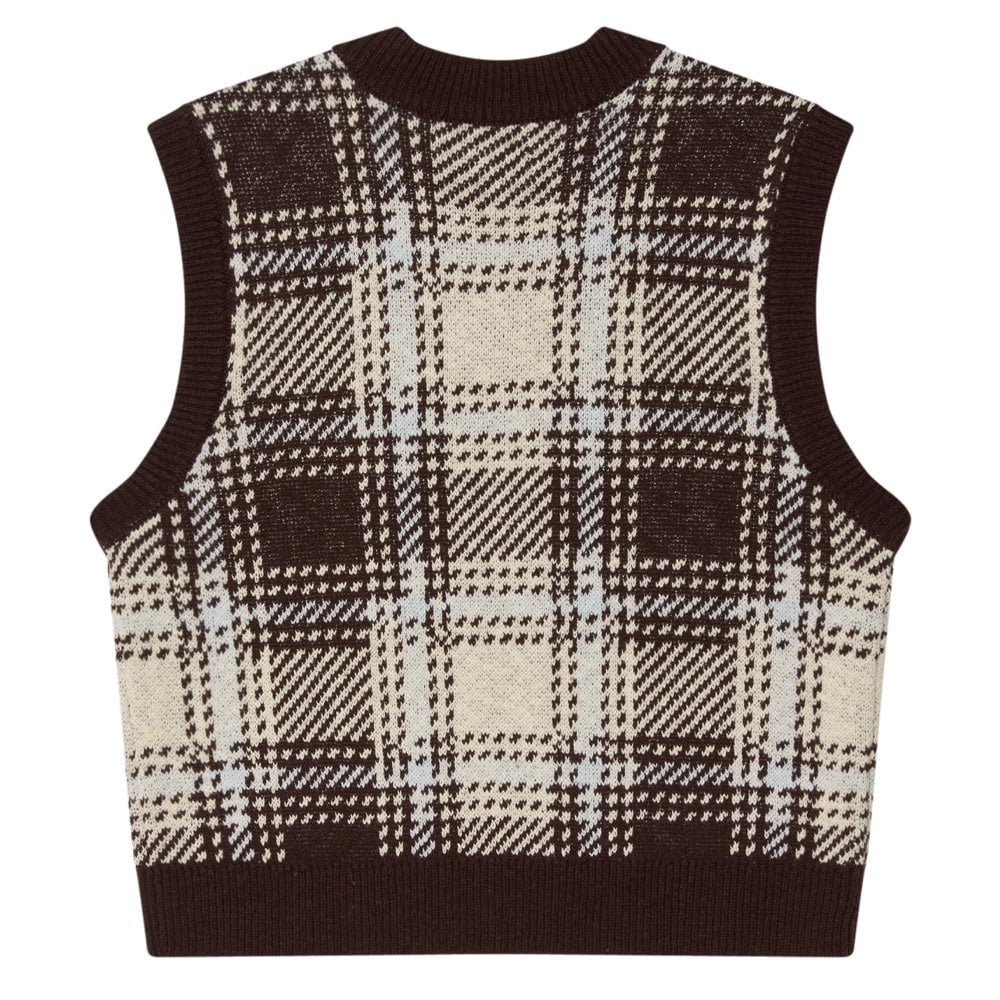 Avon Plaid Vest - Vanilla