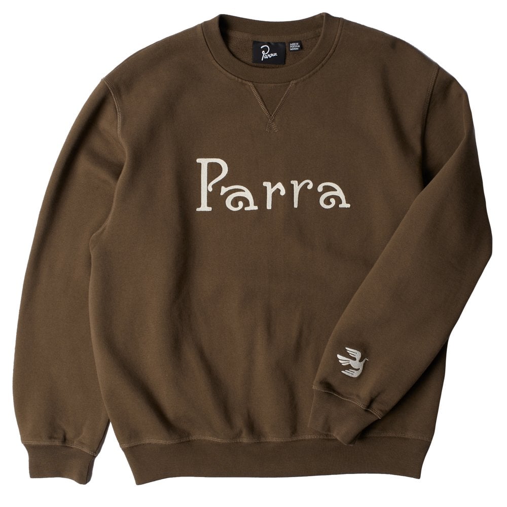 Weird Trad Logo Crewneck Sweatshirt - Brown