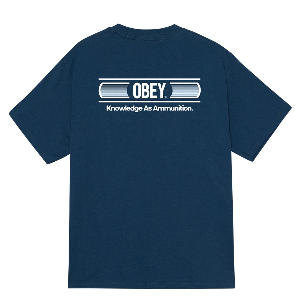 Knowledge as Ammunation T-Shirt - Harbor Blue