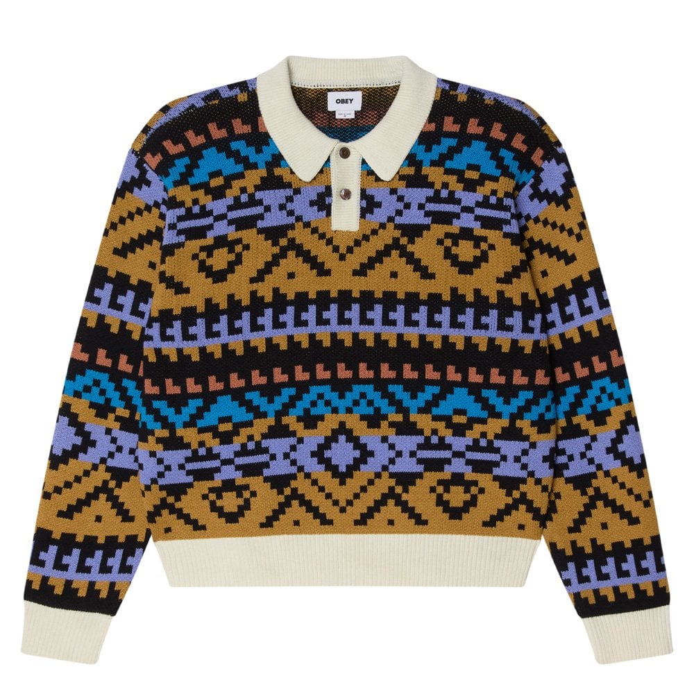 Geo Polo Sweater - Anthracite