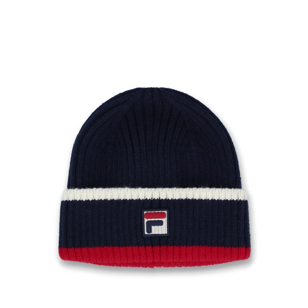 Ciro Ribbed Turn-Up Beanie - Fila Nvy/Grd
