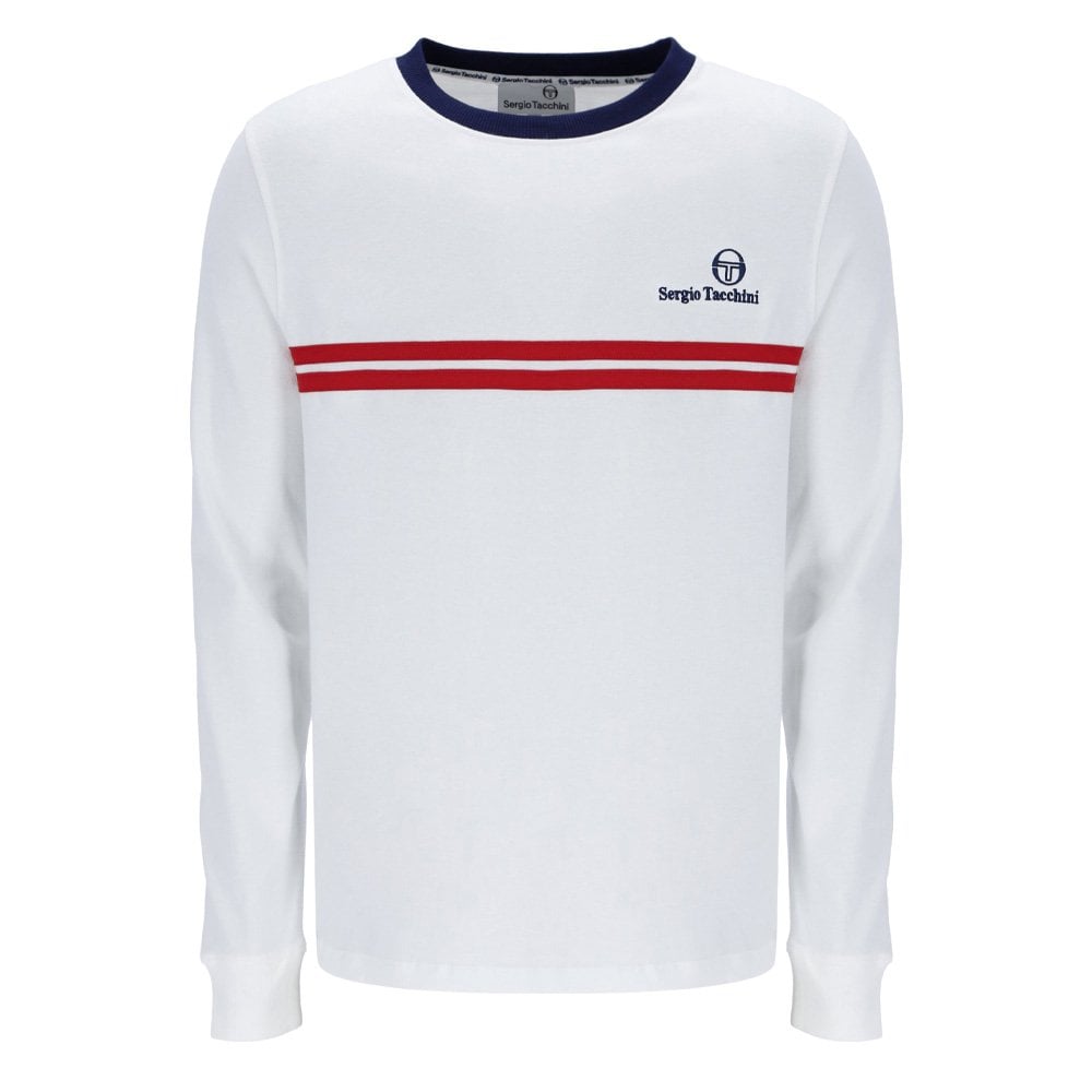 New Supermac Long Sleeve T-Shirt - Wht/Blue/Red