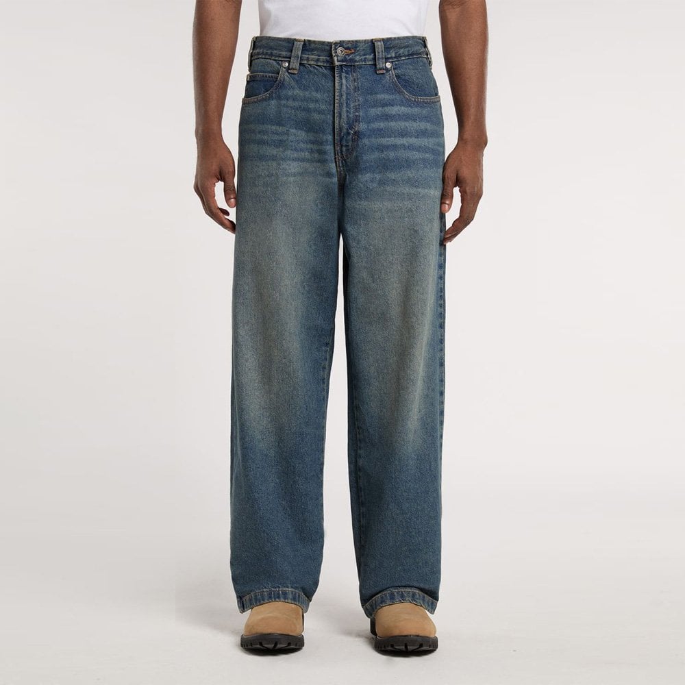 Hilham Extra Loose Straight Jeans - Khaki Blue