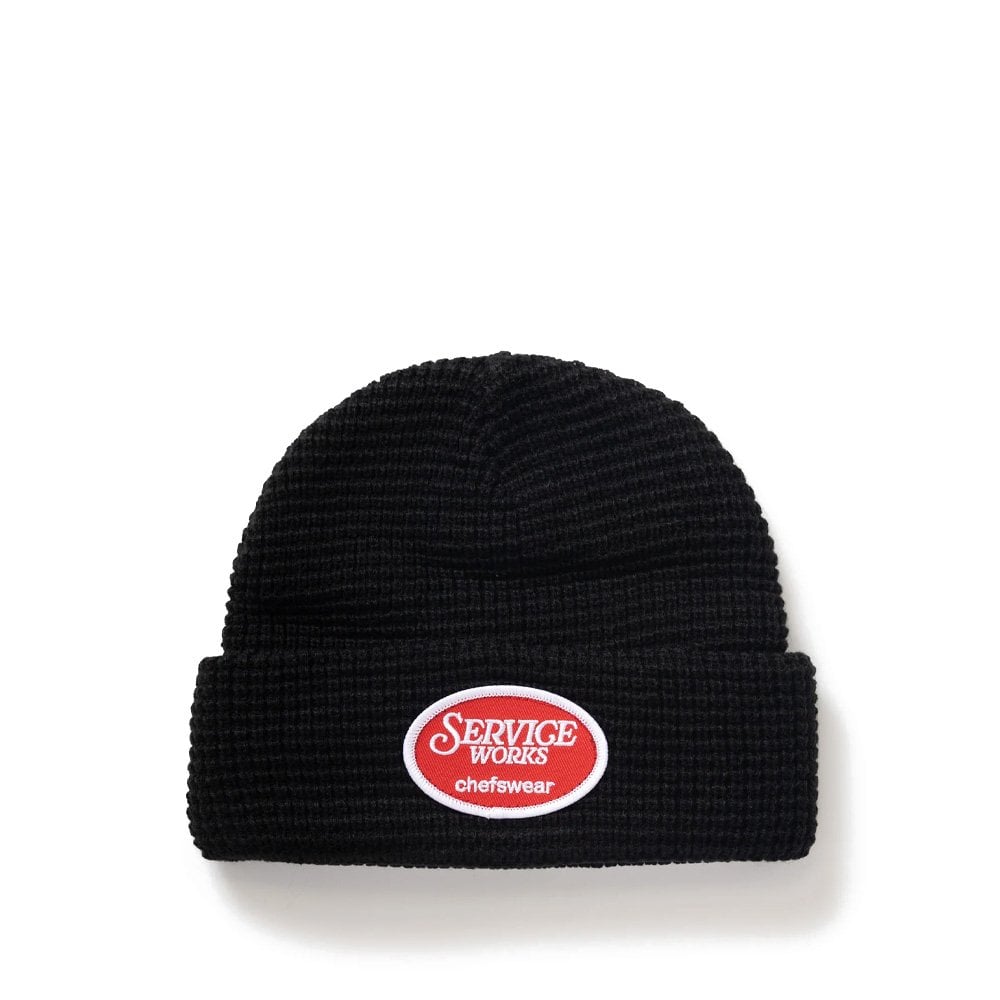 Waffle Patch Beanie - Black