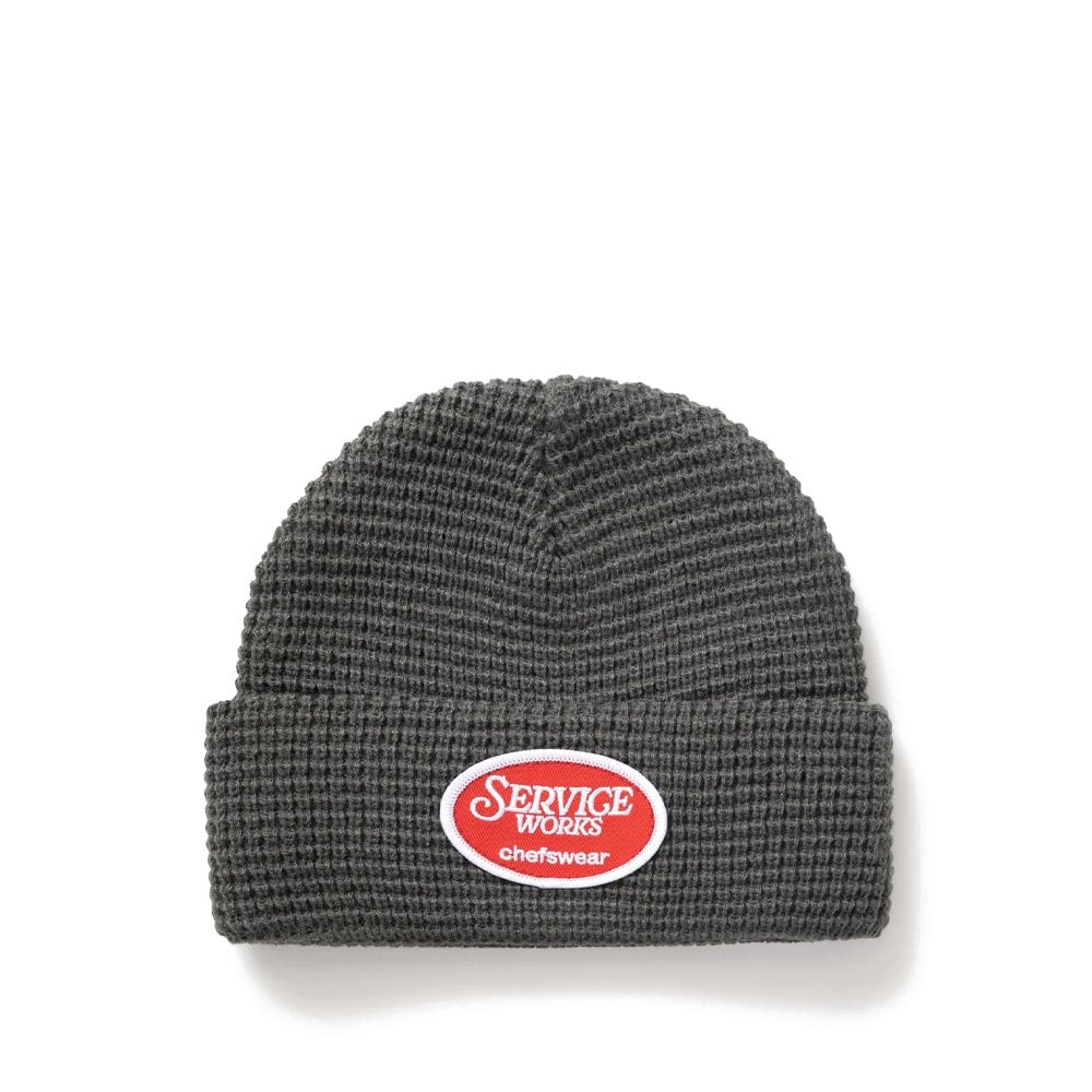 Waffle Patch Beanie - Grey