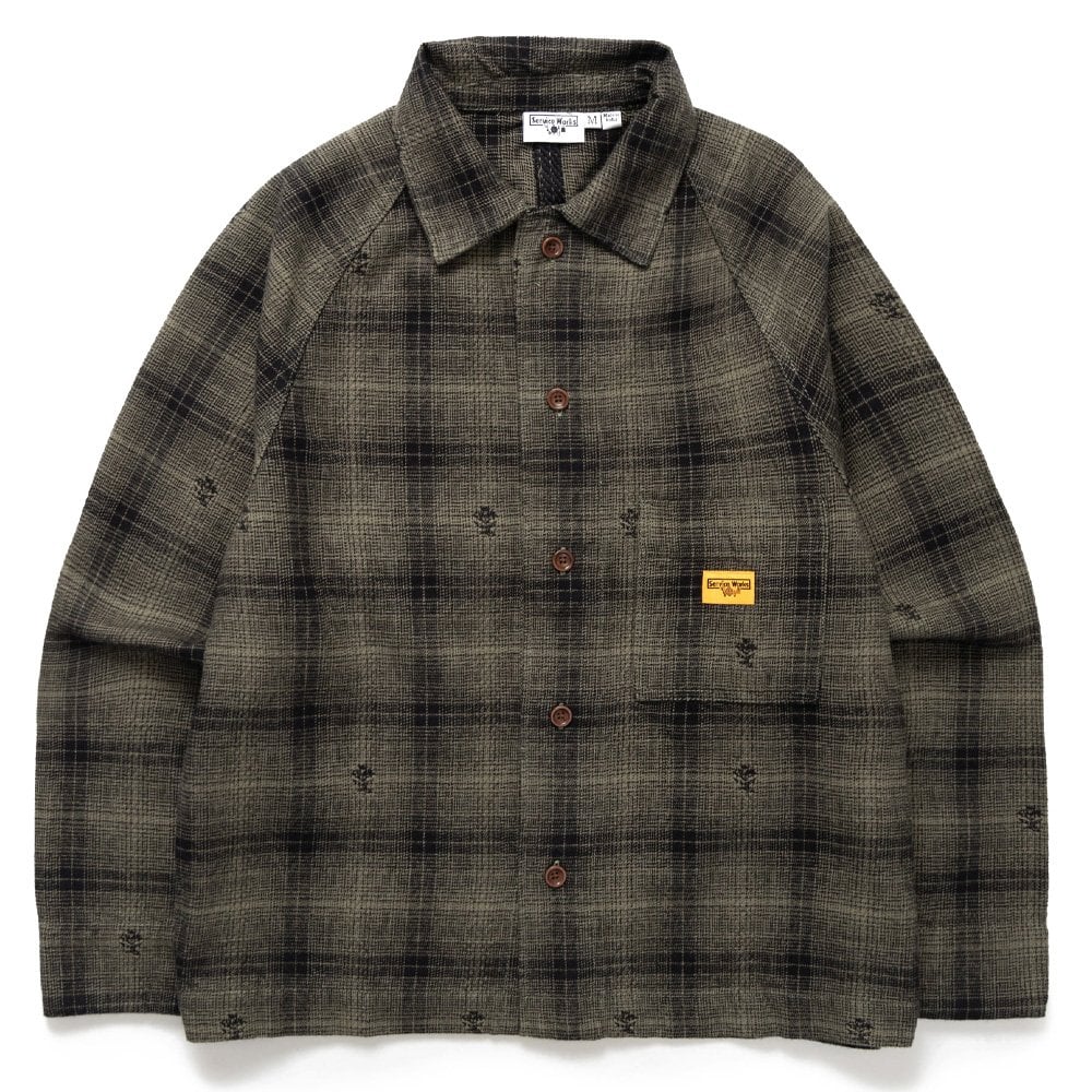 Thistle Plaid Front Of House Jacket - Olive