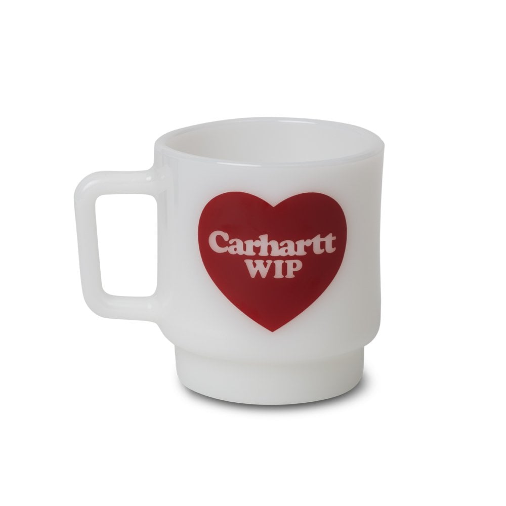 Heart Glass Mug - White