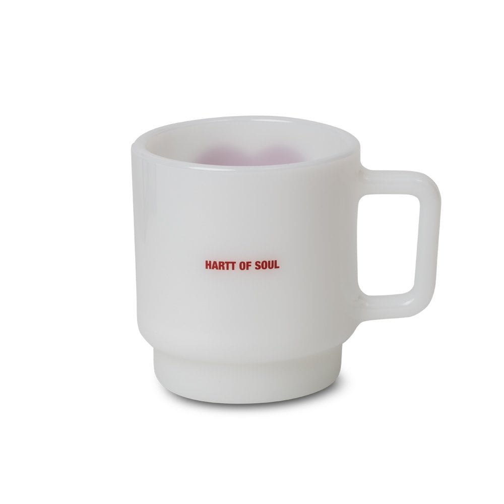 Heart Glass Mug - White