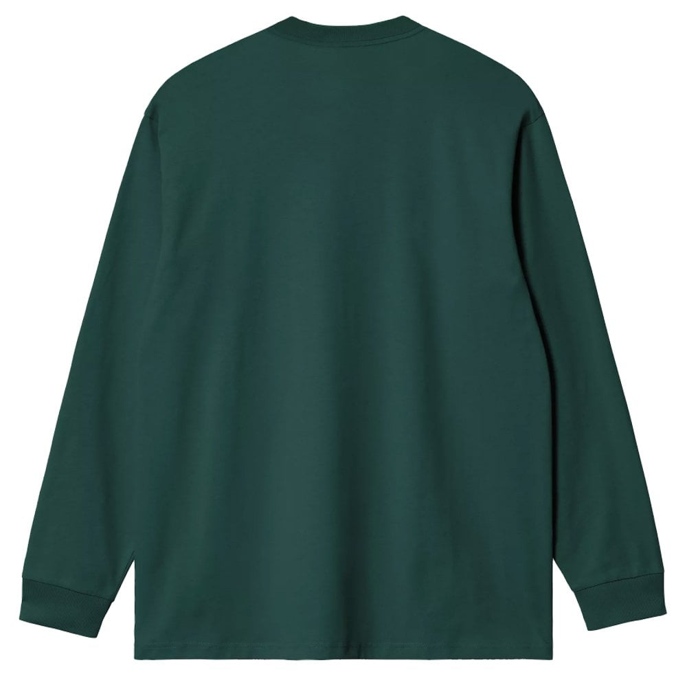 Long Sleeve American Script T-Shirt  - Dark Fir