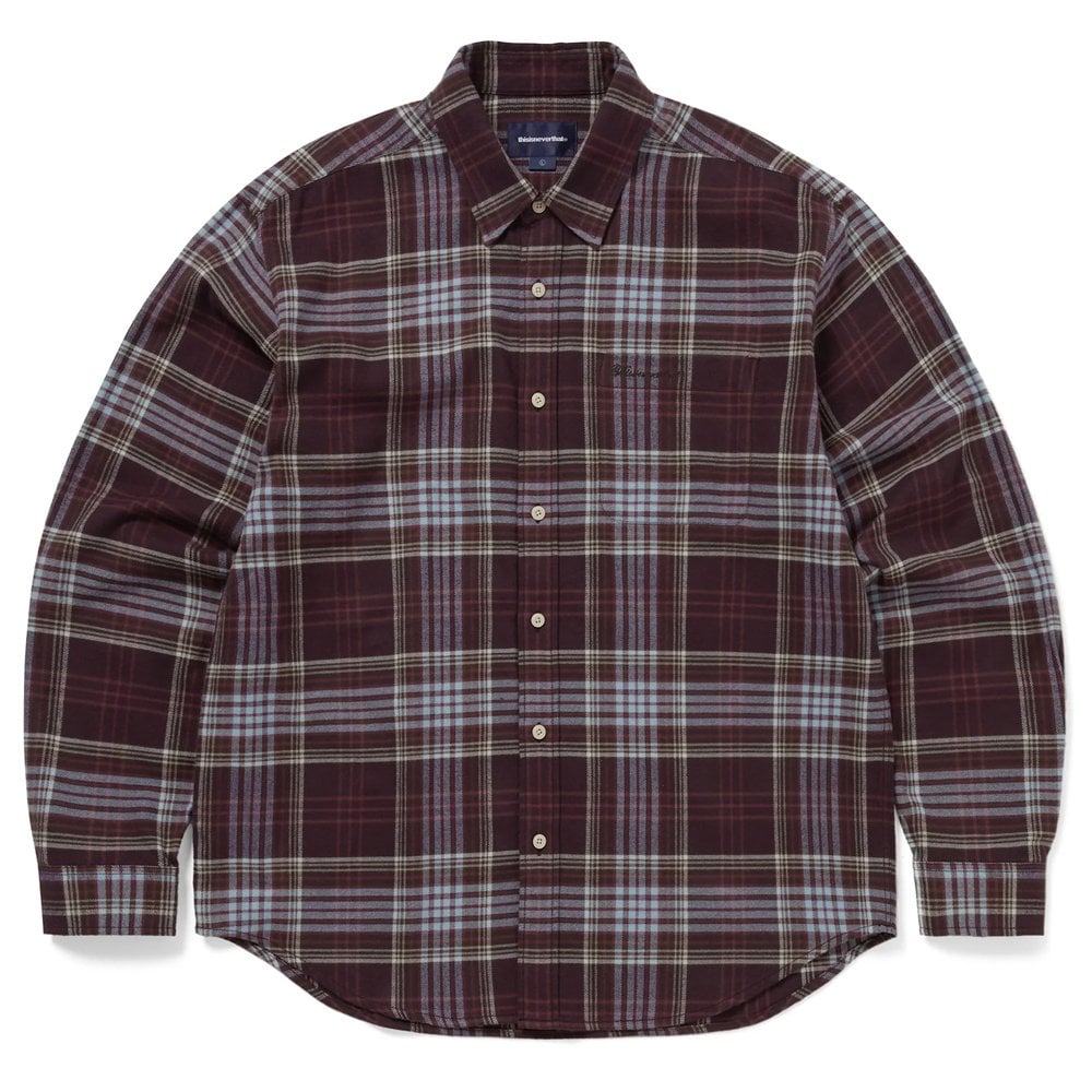Flannel Check Shirt - Burgundy