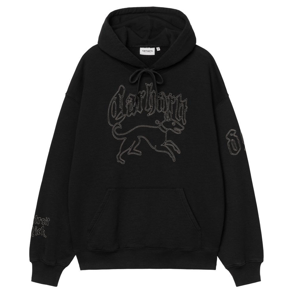 Hooded Hackwork Sweatshirt - Black/Wall