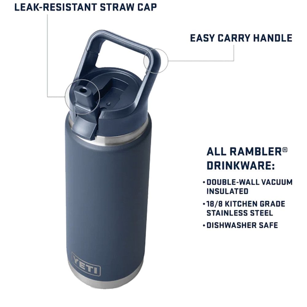 Rambler 26 oz (769 ML) Bottle With Straw - Navy