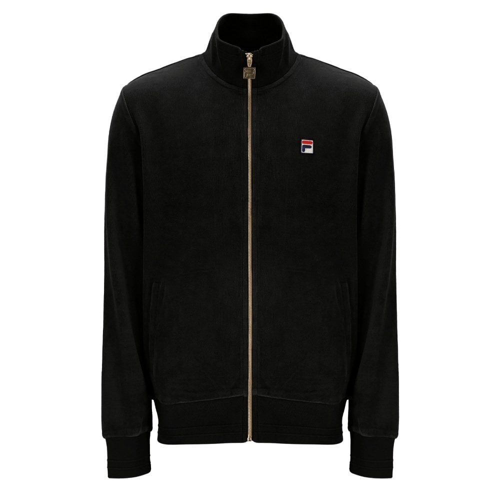 Nero Velour Track Top - Black