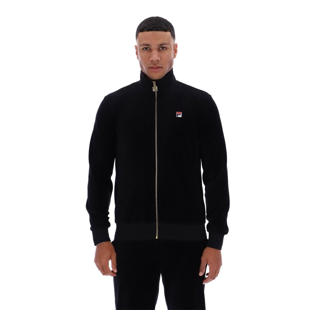 Nero Velour Track Top - Black