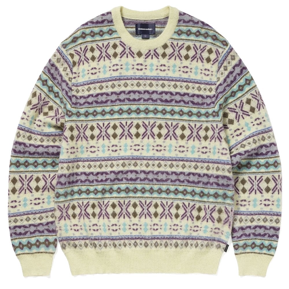 Fair Isle Knitted Sweatshirt  - Lemon