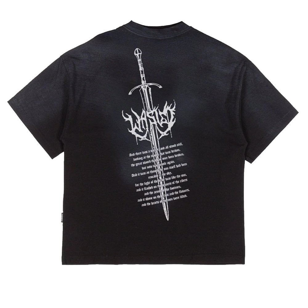 Boxy Sword T-Shirt  - Faded Black