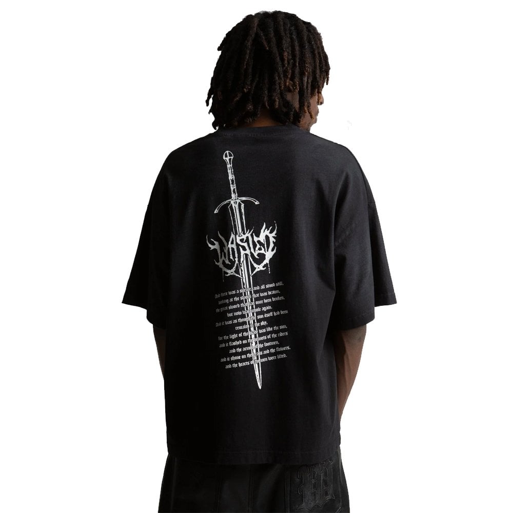 Boxy Sword T-Shirt  - Faded Black