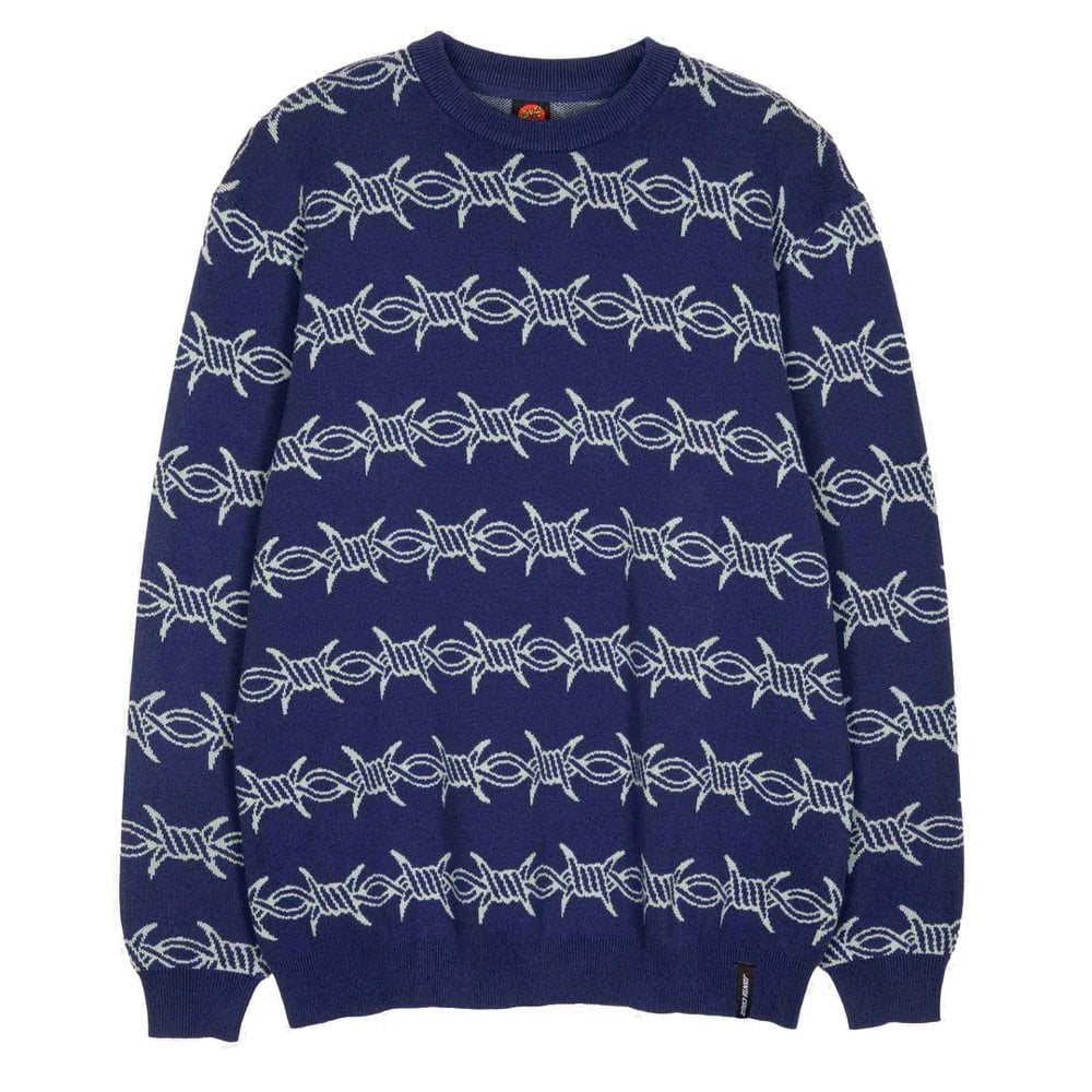 Wired Knitted Crewneck Sweatshirt - Midnight Blu
