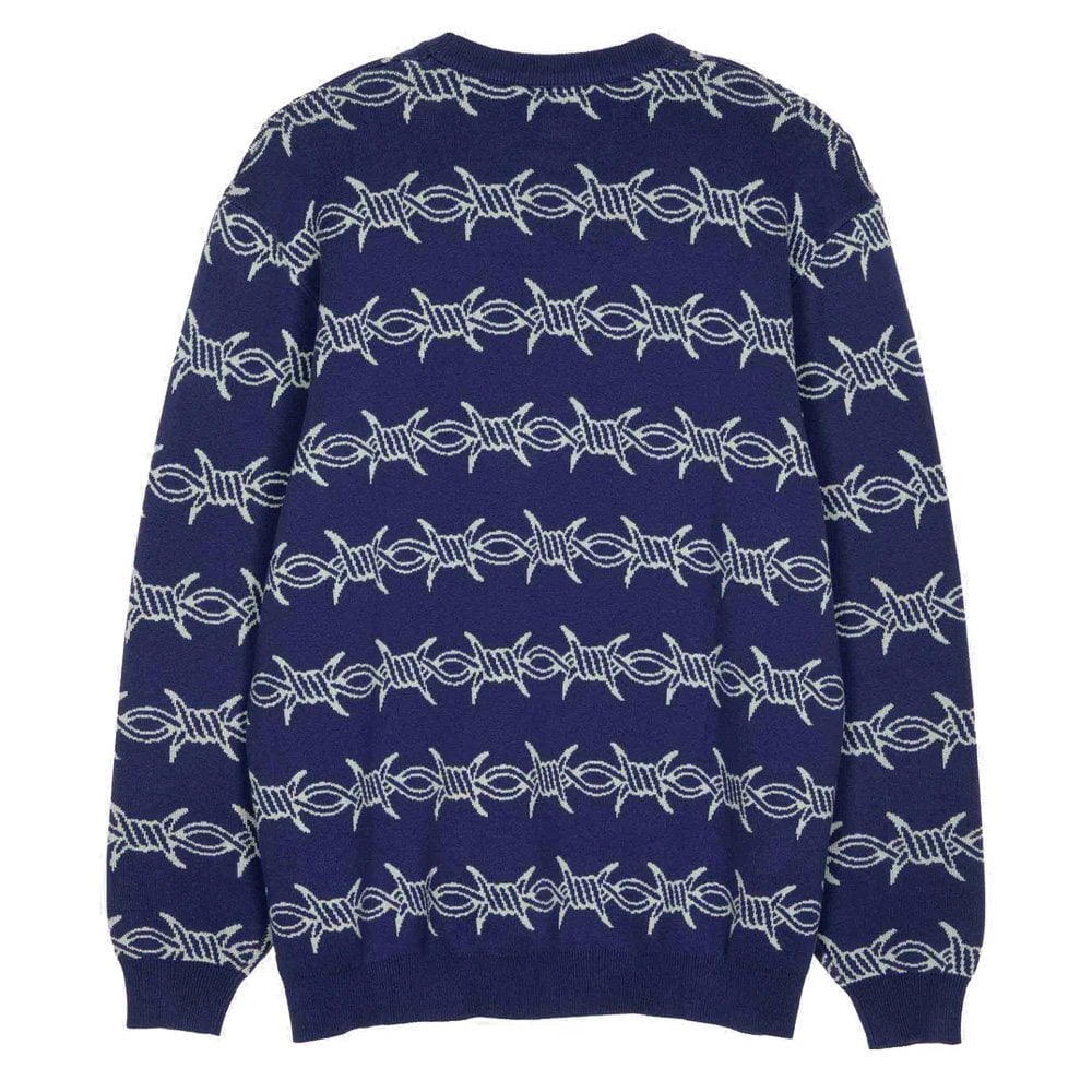 Wired Knitted Crewneck Sweatshirt - Midnight Blu