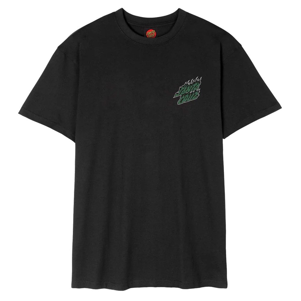 Wired Flame Dot Chest T-Shirt - Black
