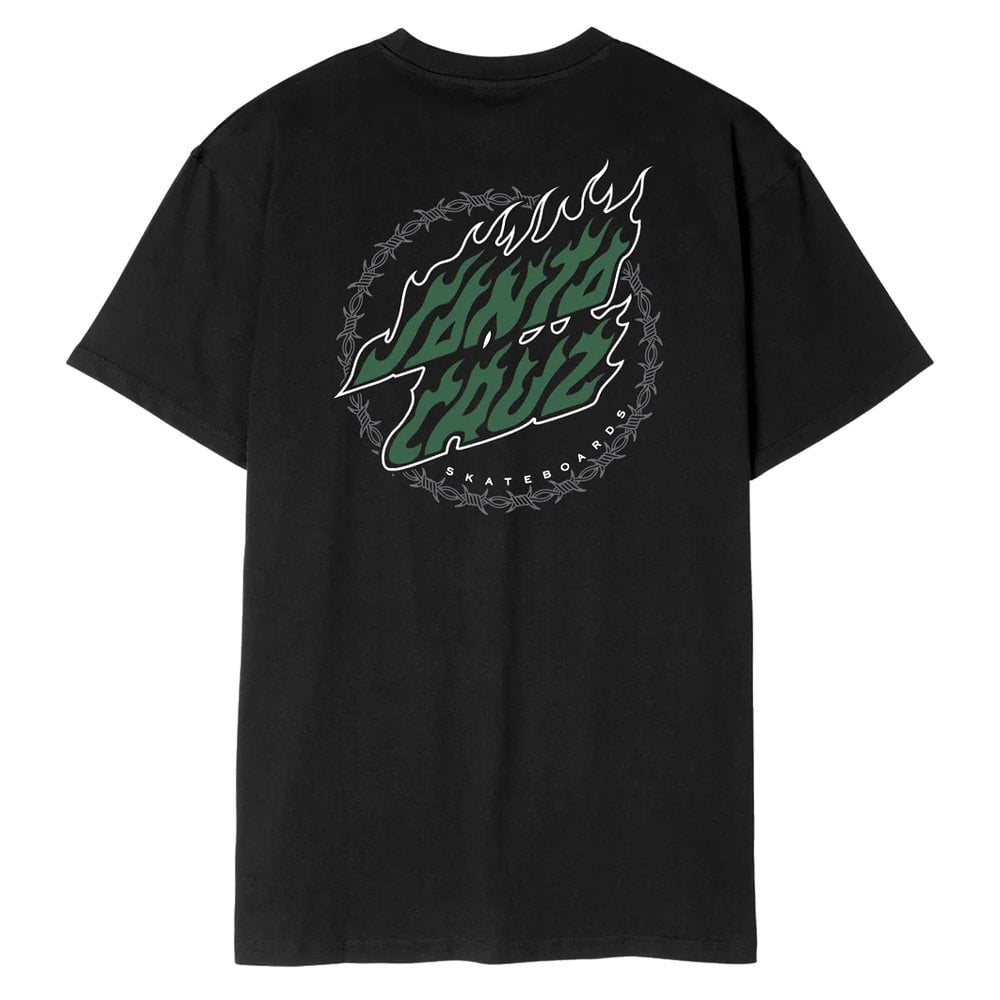 Wired Flame Dot Chest T-Shirt - Black