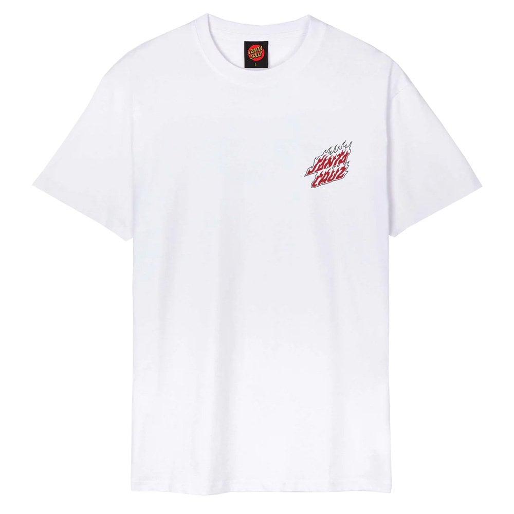 Wired Flame Dot Chest T-Shirt - White