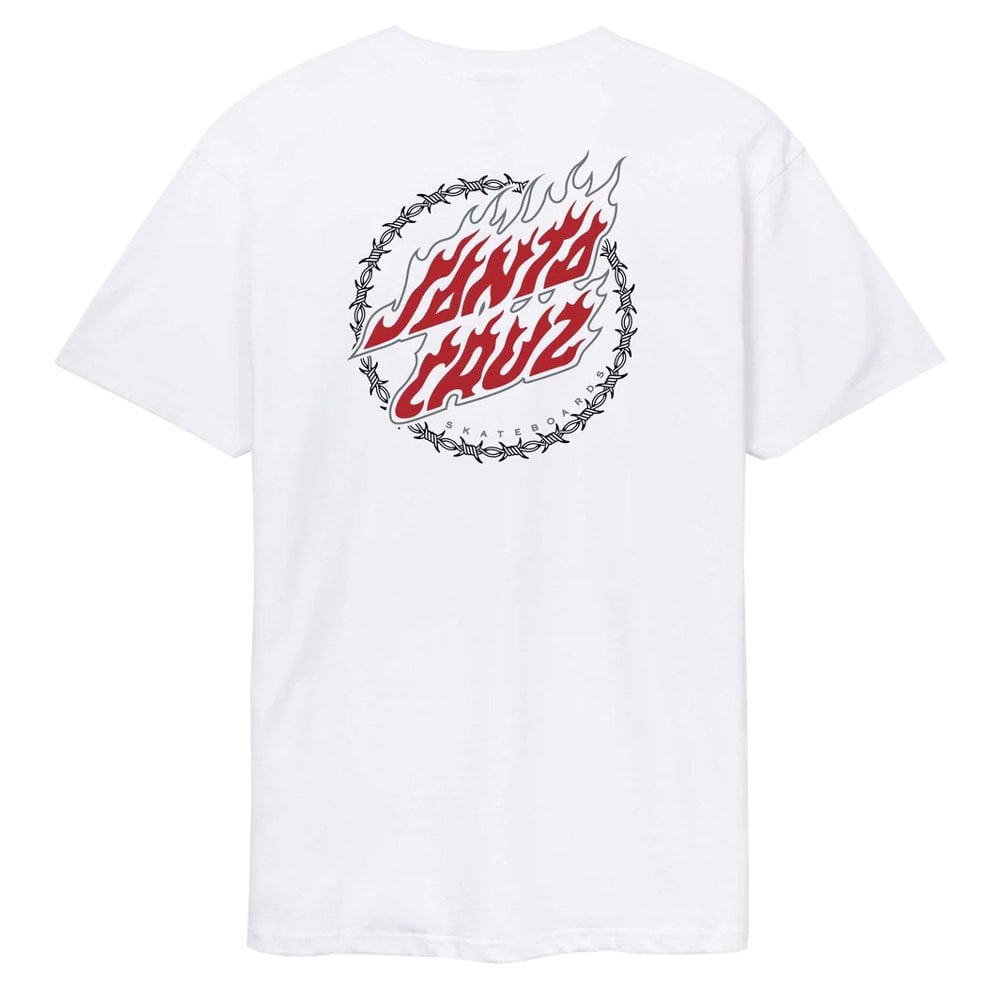 Wired Flame Dot Chest T-Shirt - White