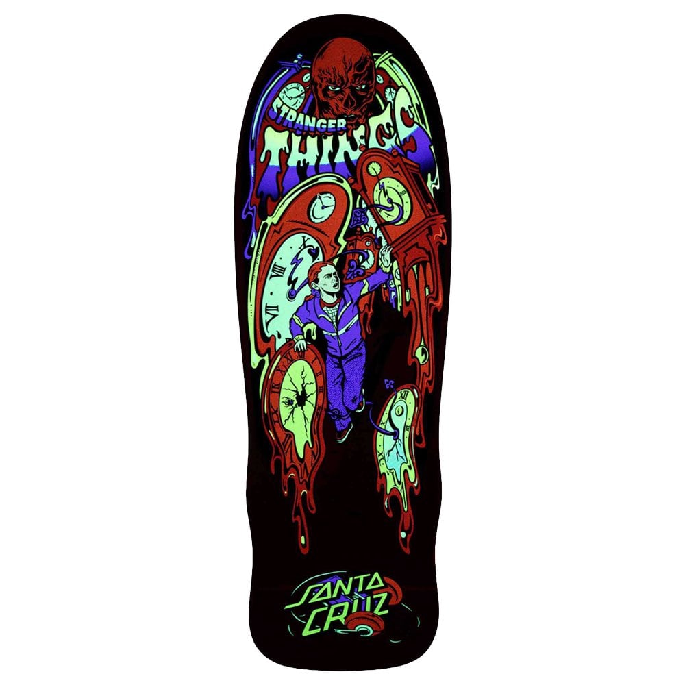 x Stranger Things Melting Clock Skateboard Deck - Red