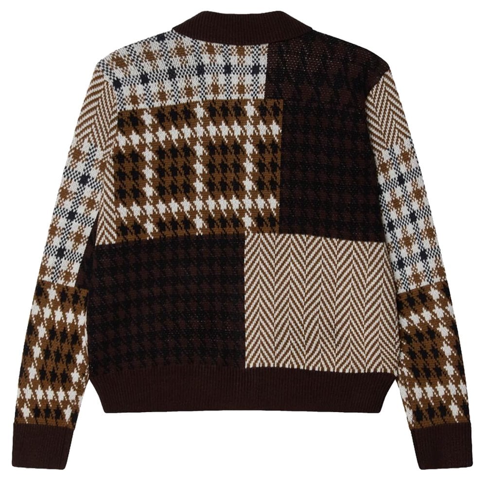 Patchwork Cardigan - Brown Multi