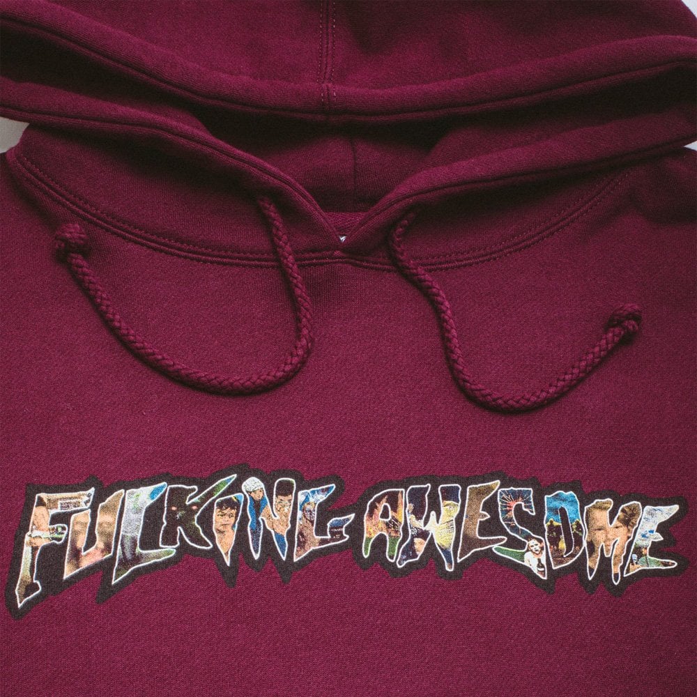 Dill Collage Logo Hoodie - Maroon