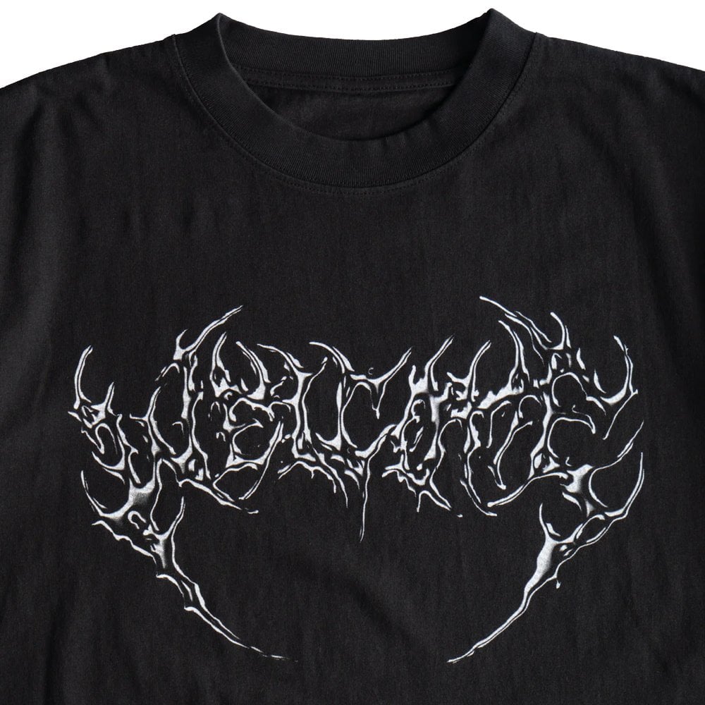 Chrome Fang Garment-Dyed Boxy T-Shirt - Black