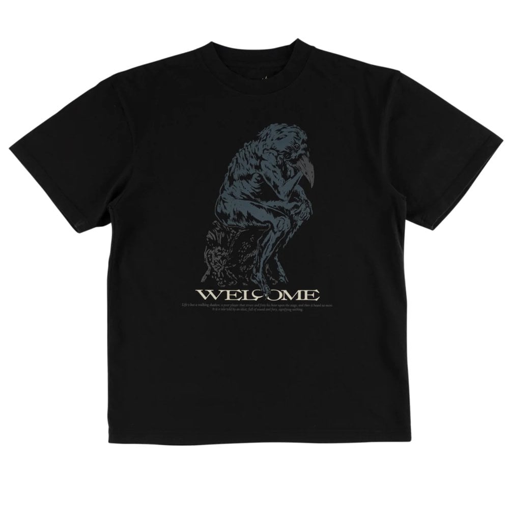 Crinker Boxy Garment-Dyed T-Shirt - Black