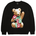 Gift Bear Intarsia Knitted Sweatshirt - Black