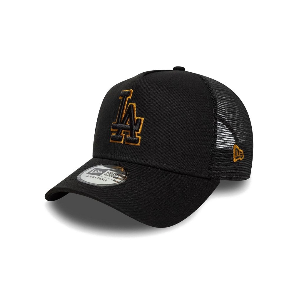 LA Dodgers MLB Outline 9FORTY E-Frame Trucker Cap - La Black