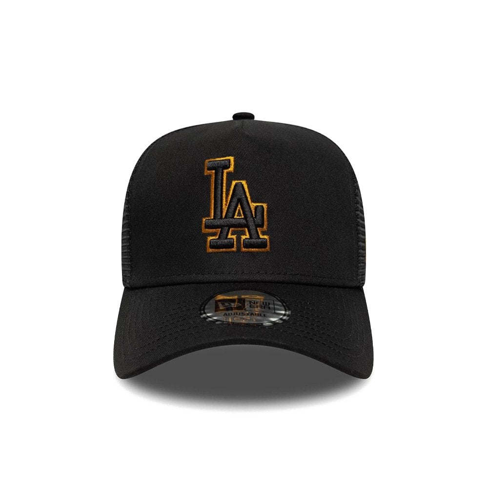 LA Dodgers MLB Outline 9FORTY E-Frame Trucker Cap - La Black