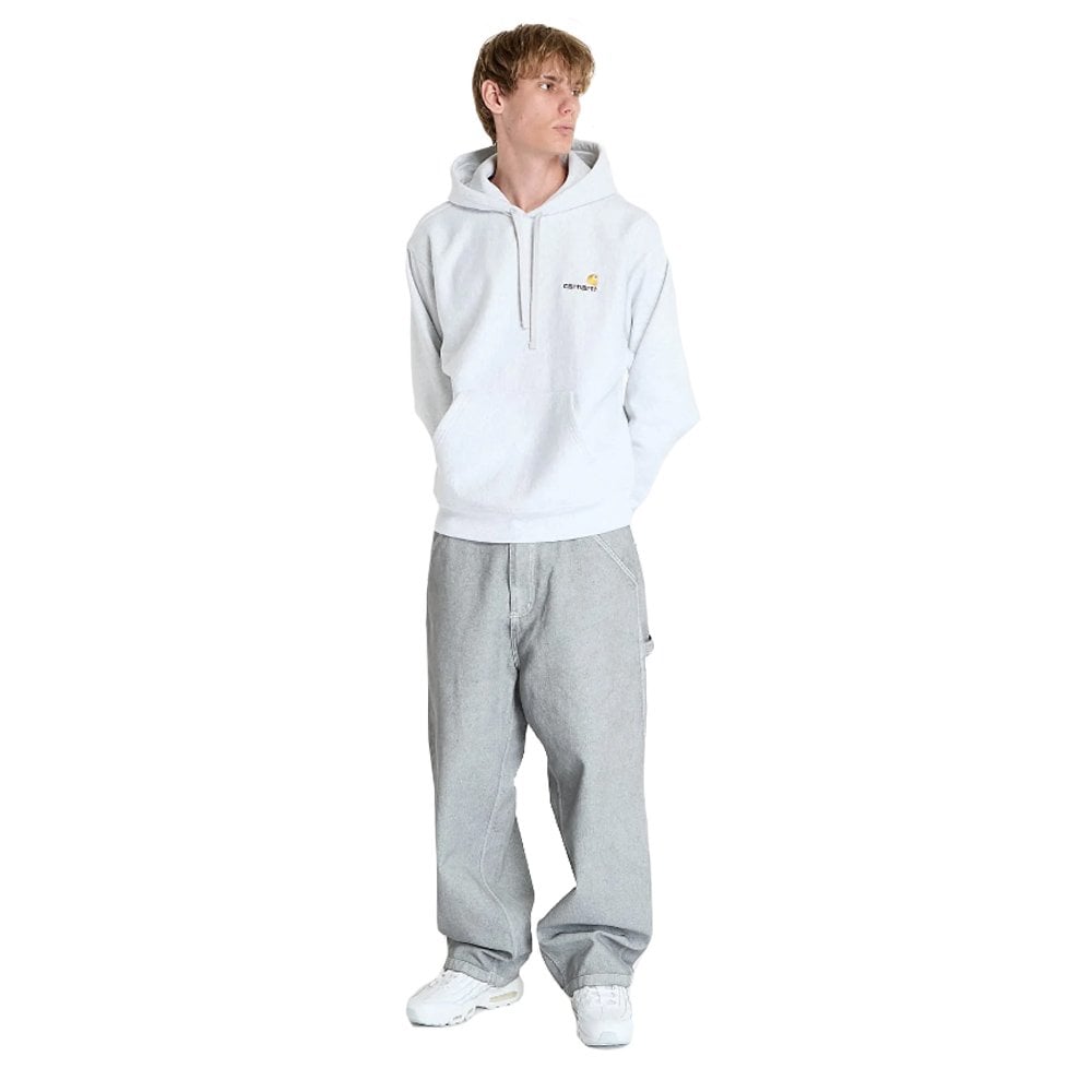 Hooded American Script Sweatshirt - Ash Heather