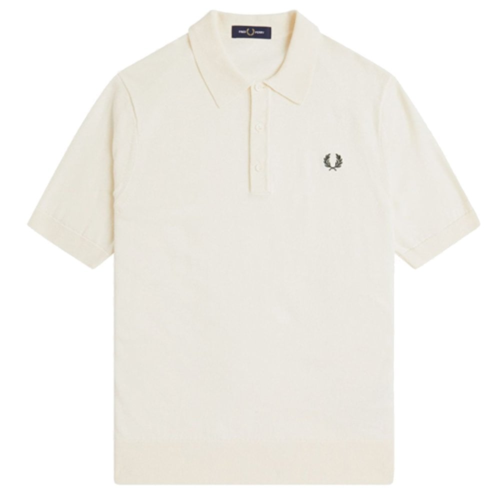 Cotton Knitted Polo Shirt - Ecru