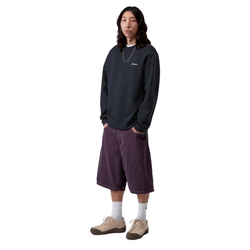 Script Embroidery Sweatshirt - Dp Night/Wht