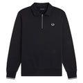 Half Zip Collared Sweatshirt - Black
