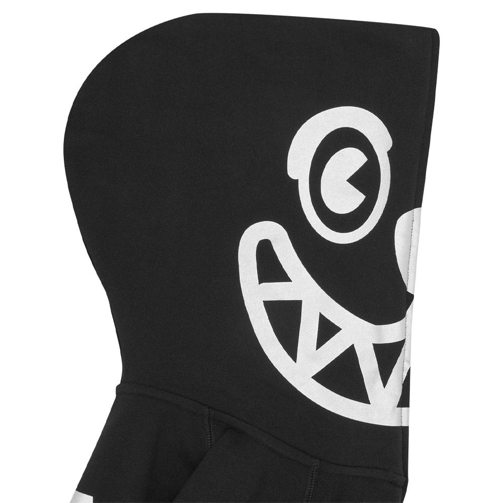 Smiley Zip Through Hoodie - Black