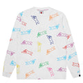 All Over Running Dog L/S T-Shirt - White
